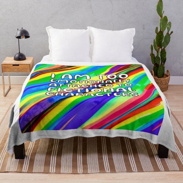 Item preview, Emotionally attached to fictional characters | Funny Reading Quote with Goofy Rounded Font Tye Dye Pattern designed and sold by SomeDesignThing.