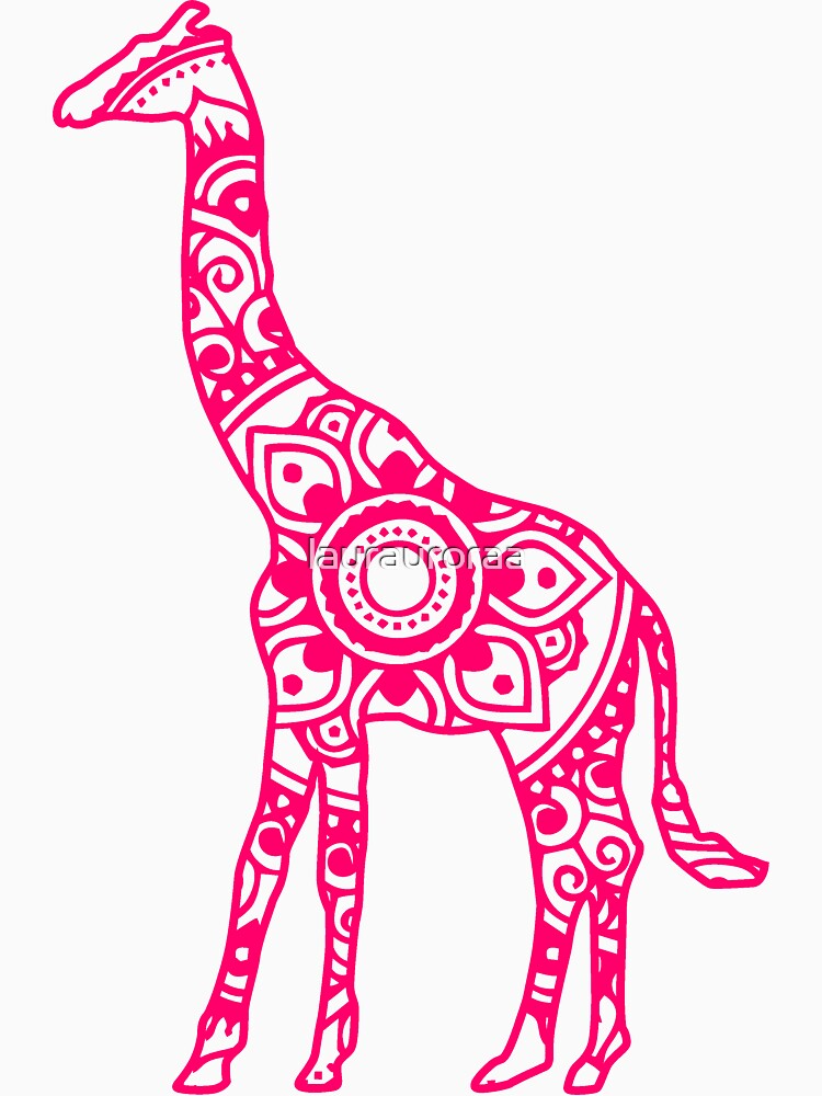 "Mandala Giraffe (Pink)" T-shirt by laurauroraa | Redbubble