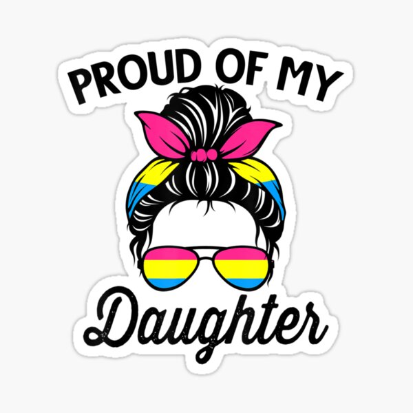 Pansexuality Pride Proud Mom Messy Bun Lgbt Pansexual Flag Sticker For Sale By Yoleybrand 1401