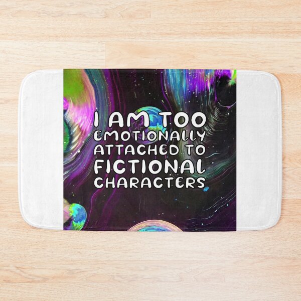 Item preview, Emotionally attached to fictional characters | Funny Reading Quote with Goofy Rounded Font Trippy Pattern designed and sold by SomeDesignThing.
