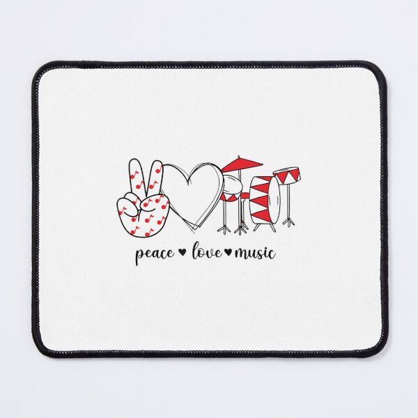 Item preview, Peace Love Music Peace Hand Sign Drum Music Lover designed and sold by YoleyBrand.