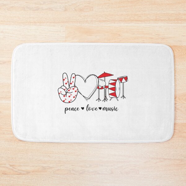 Item preview, Peace Love Music Peace Hand Sign Drum Music Lover designed and sold by YoleyBrand.