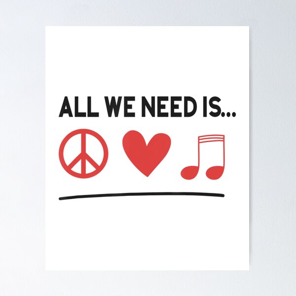 Item preview, Peace Love Music Symbols Sign Artist designed and sold by YoleyBrand.