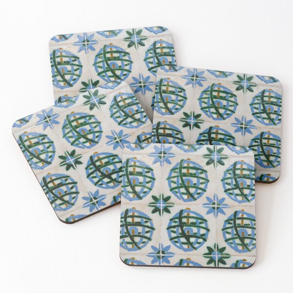Item preview, Painted Patterns - Azulejo Tiles in Blue and Green designed and sold by Georgia Mizuleva.