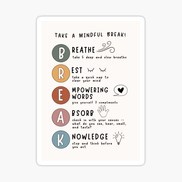 BREAK Mindfulness Technique Sticker