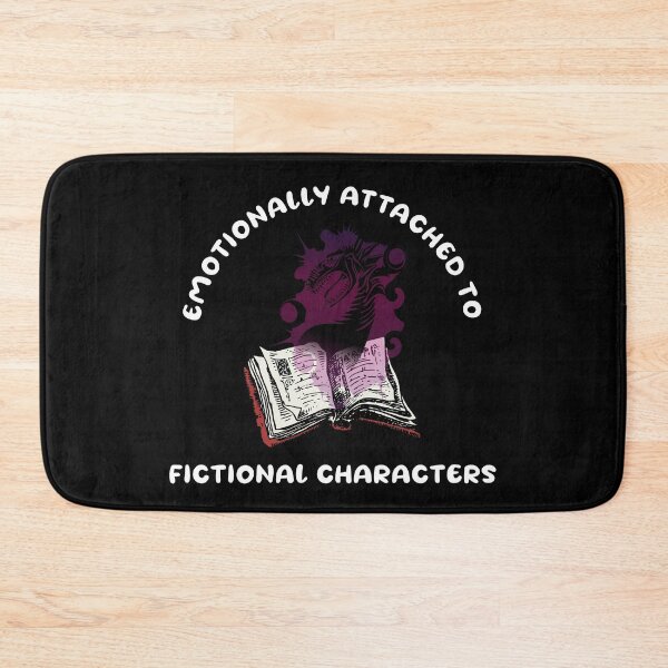 Item preview, Emotionally attached to fictional characters | Funny Reading Quote with Goofy Rounded Font and Dragon Emerging From a Book designed and sold by SomeDesignThing.