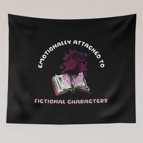 Item preview, Copy of Emotionally attached to fictional characters | Funny Reading Quote with Goofy Rounded Font and Dragon Coming From a Book designed and sold by SomeDesignThing.