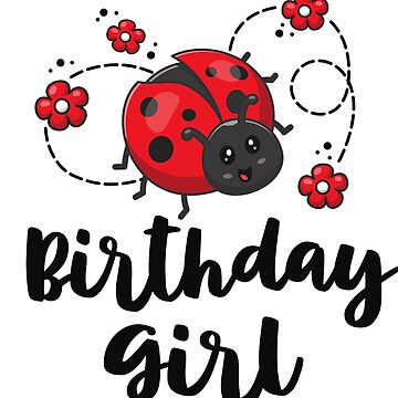 Camiseta de cumpleaños de mariquita a juego para niña de cumpleaños para la  familia Pegatina