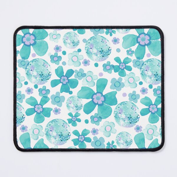 Item preview, Bright Disco Floral - Aqua Purple designed and sold by KBurnsArt.
