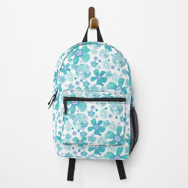 Item preview, Bright Disco Floral - Aqua Purple designed and sold by KBurnsArt.