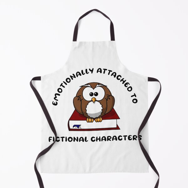 Item preview, Emotionally attached to fictional characters | Funny Reading Quote with Goofy Rounded Font and Owl on Book designed and sold by SomeDesignThing.