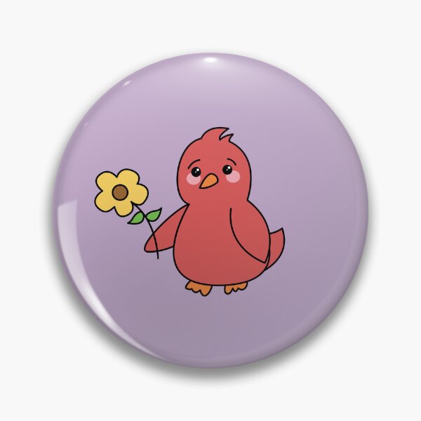 Item preview, cute red bird holding flower designed and sold by ZJOCreative.