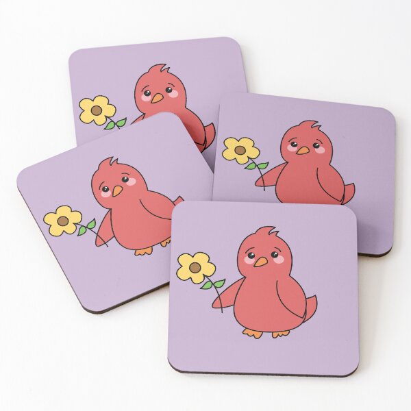 Item preview, cute red bird holding flower designed and sold by ZJOCreative.