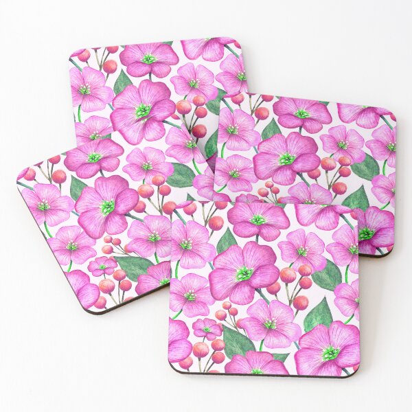 Item preview, Graceful Pink Floral And Leaf Pattern On White designed and sold by DEC02.