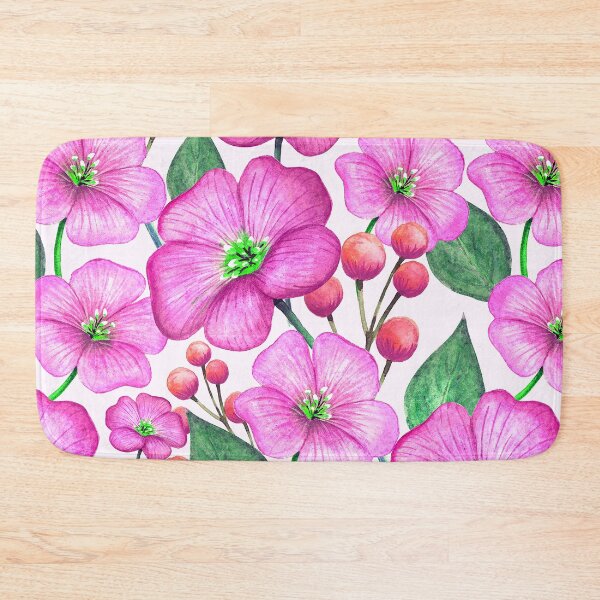 Item preview, Graceful Pink Floral And Leaf Pattern On White designed and sold by DEC02.