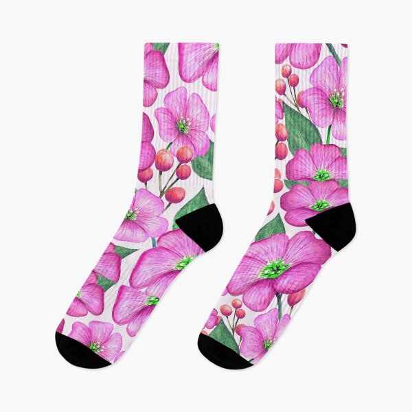 Item preview, Graceful Pink Floral And Leaf Pattern On White designed and sold by DEC02.