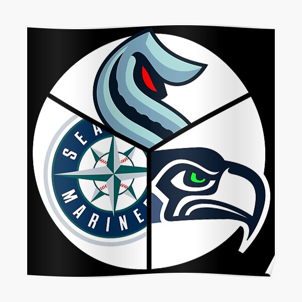 Seattle Sports Teams Poster, Seattle Washington Sports Team Art, Seatt –  McQDesign