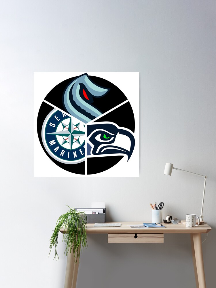 Seattle Sports Teams Poster, Seattle Washington Sports Team Art, Seatt –  McQDesign