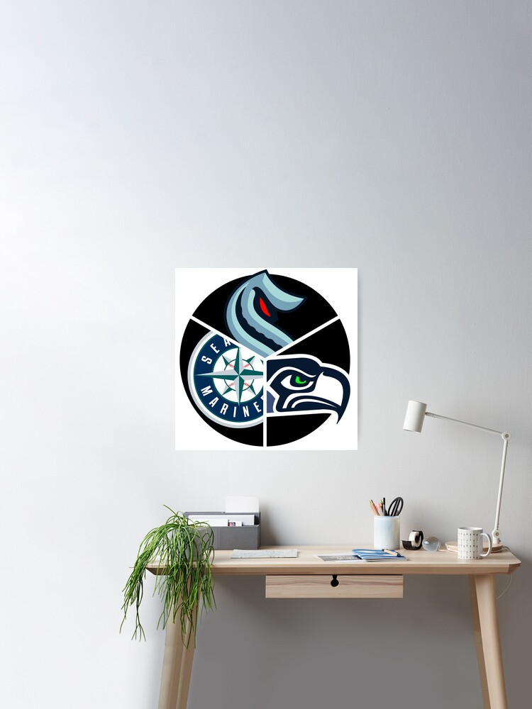 Seattle Sports Teams Poster, Seattle Washington Sports Team Art, Seatt –  McQDesign