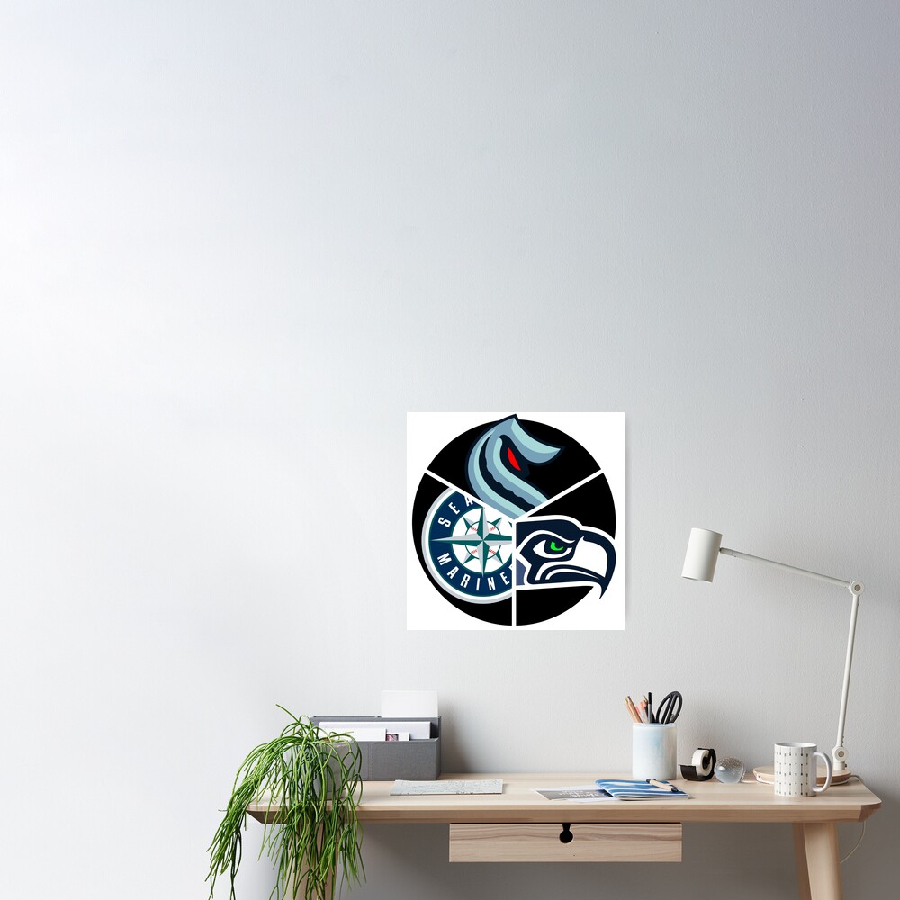 Seattle Sports Teams Poster, Seattle Washington Sports Team Art, Seatt –  McQDesign