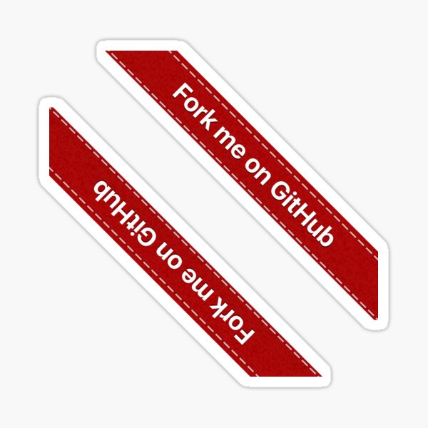 Fork me on Github Ribbon Red (Duo, Smaller) Sticker