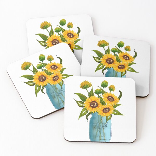 Item preview, Watercolor mason jar with flowers designed and sold by Designs1279.