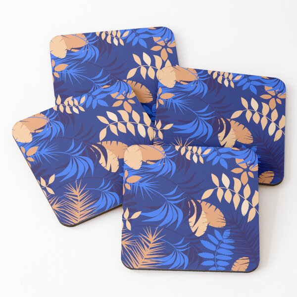 Item preview, Wild Colorful Tropical Leaves Pattern on Blue designed and sold by GraphicsClub.