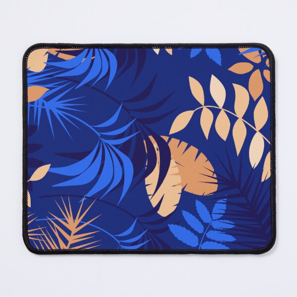 Item preview, Wild Colorful Tropical Leaves Pattern on Blue designed and sold by GraphicsClub.
