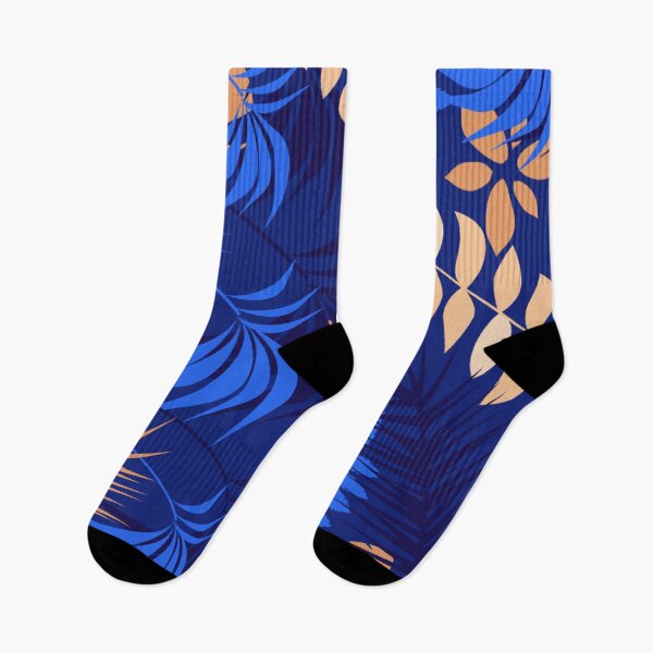 Item preview, Wild Colorful Tropical Leaves Pattern on Blue designed and sold by GraphicsClub.