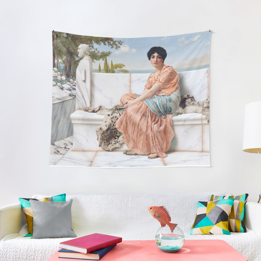 In The Days Of Sappho John William Godward 1904 Tapestry For Sale By Justonedesign Redbubble