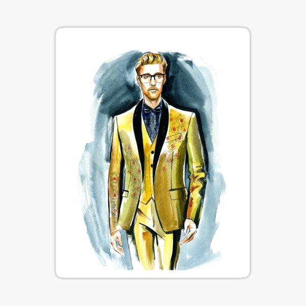 Suit Jacket Stickers Redbubble - gold suit with tie roblox