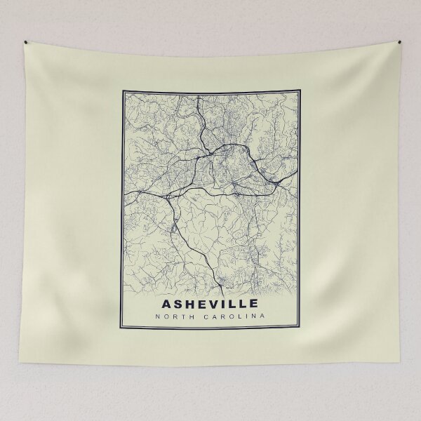 Item preview, Minimalist  Asheville Map Inspired By Vintage Style designed and sold by Tamas Das.