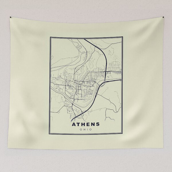 Item preview, Minimalist Athens Map Inspired By Vintage Style designed and sold by Tamas Das.