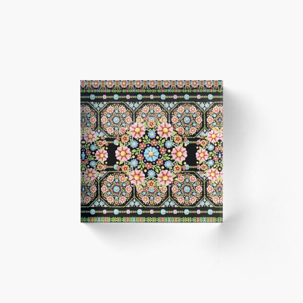 Millefiori Rosette Acrylic Block