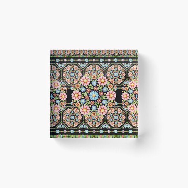 Millefiori Rosette Acrylic Block