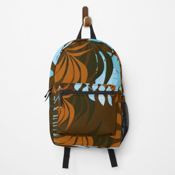 Item preview, Wild Colorful Tropical Leaves Pattern on Ibex Brown designed and sold by GraphicsClub.