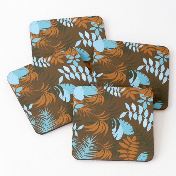 Item preview, Wild Colorful Tropical Leaves Pattern on Ibex Brown designed and sold by GraphicsClub.