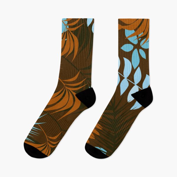 Item preview, Wild Colorful Tropical Leaves Pattern on Ibex Brown designed and sold by GraphicsClub.