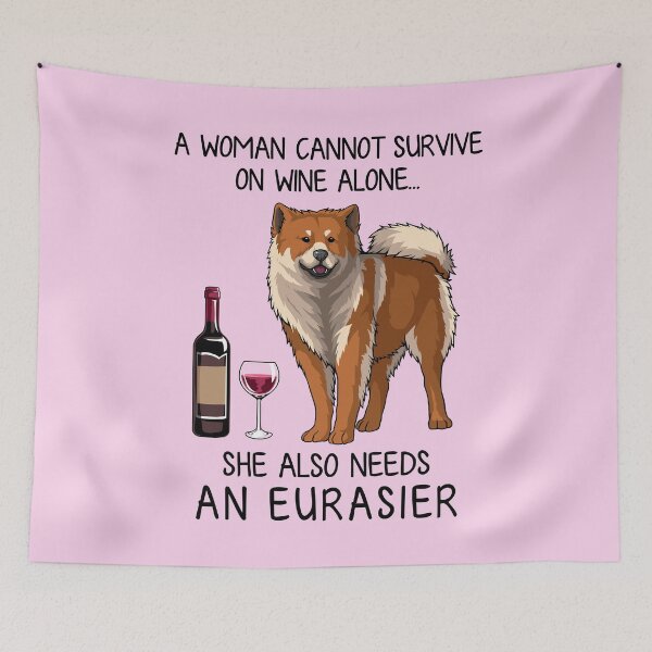 Item preview, Eurasier and wine Funny gift for dog mom designed and sold by TeeDoozy.