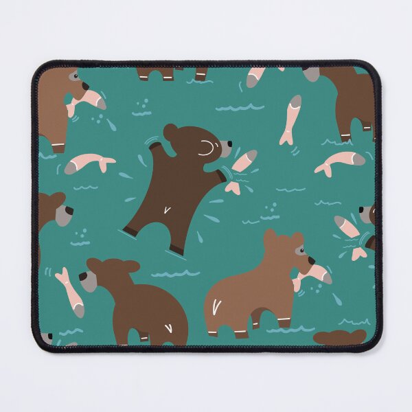 Item preview, Cute cartoon Bears fishing for salmon. designed and sold by LaBellCreative.