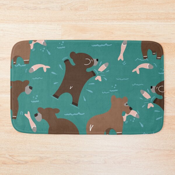 Item preview, Cute cartoon Bears fishing for salmon. designed and sold by LaBellCreative.