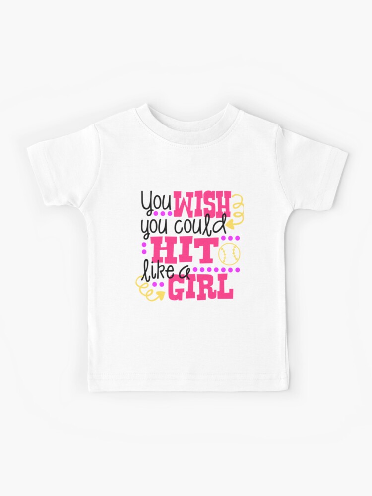 Softball Short Sleeve T-shirt Wish You Could Hit Like A Girl Funny