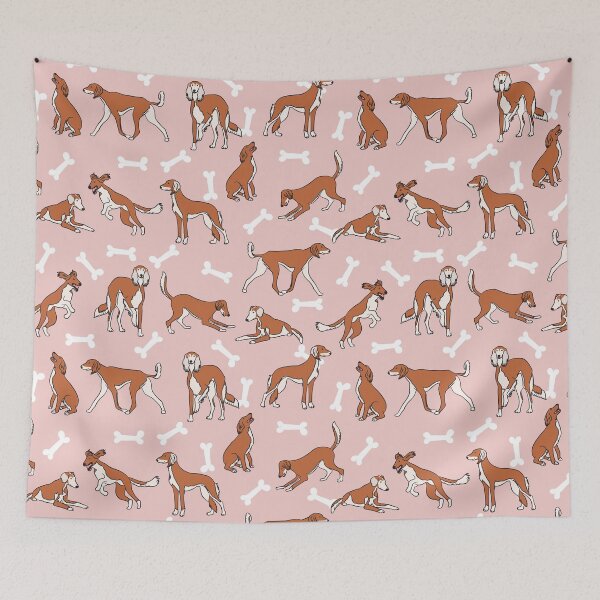 Item preview, Playing Red Saluki - Pink Background designed and sold by Lulupainting.
