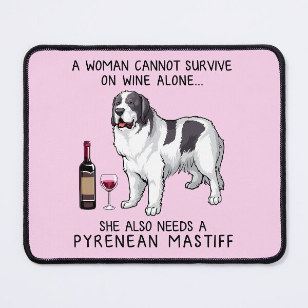 Item preview, Pyrenean Mastiff dog and wine Funny gift for dog mom designed and sold by TeeDoozy.