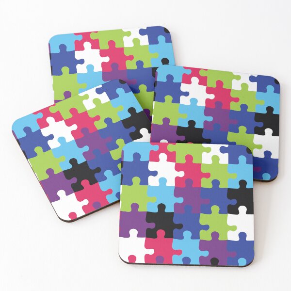 Item preview, Retro Groovy Puzzle Pieces - Bright Winter Puzzles - Seasonal Palette designed and sold by aaalou.