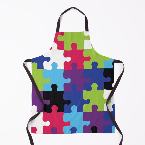 Item preview, Retro Groovy Puzzle Pieces - Bright Winter Puzzles - Seasonal Palette designed and sold by aaalou.