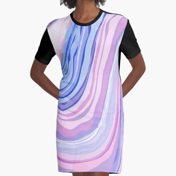 Purple Marble Graphic T-Shirt Dress