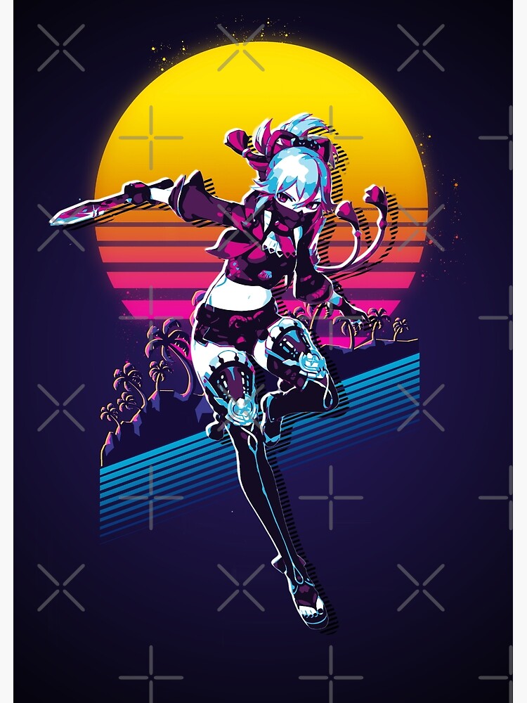 Genshin Impact Kuki Shinobu 80er Retro Poster Von Myretroart