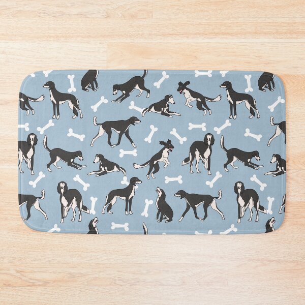 Item preview, Playing Black and White Saluki - Blue Background designed and sold by Lulupainting.