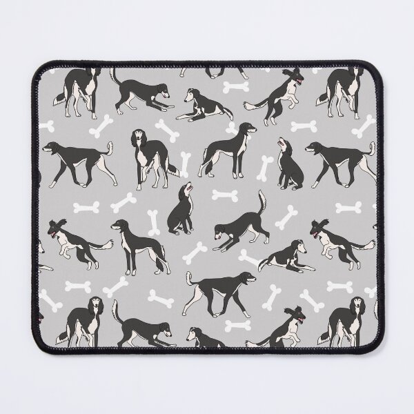 Item preview, Playing Black and White Saluki - Gray Background designed and sold by Lulupainting.